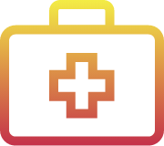 Briefcase with hopsital cross icon